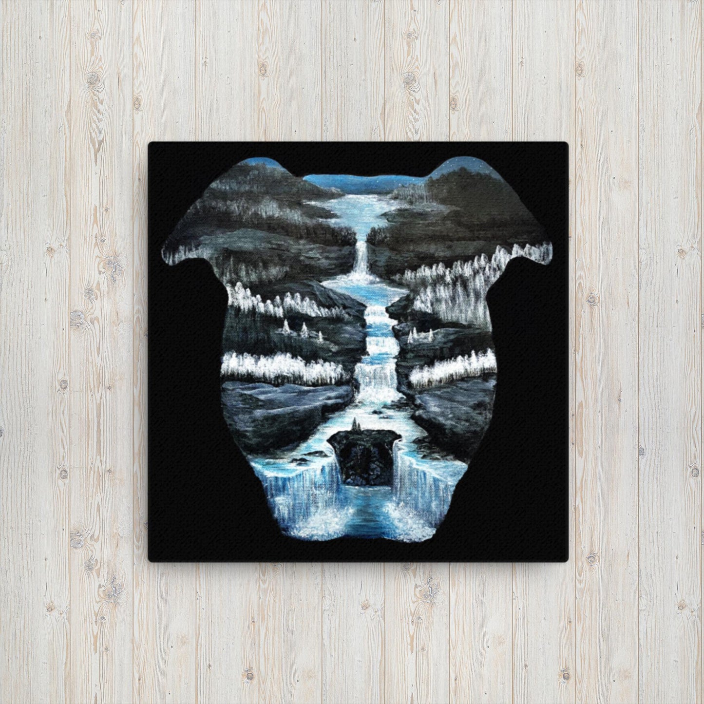 Waterfall Bully Head - Canvas Art 12"x12"