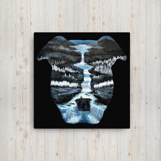 Waterfall Bully Head - Canvas Art 12"x12"